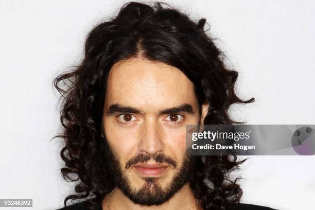 Russell Brand poses for portraits to promote his new DVD 'Scandalous - Live At The 02' on November 13, 2009 in London, England.