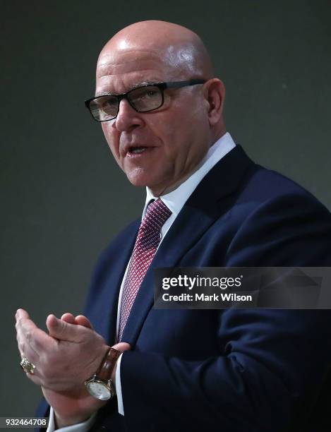 National Security Adviser, H.R. McMaster, speaks about the situation in Syria during a discussion at the U.S. Holocaust Memorial Museum, on March 15,...