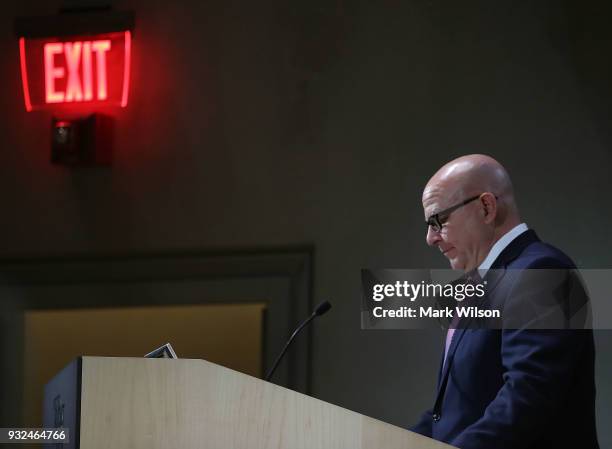 National Security Adviser, H.R. McMaster, speaks about the situation in Syria during a discussion at the U.S. Holocaust Memorial Museum, on March 15,...