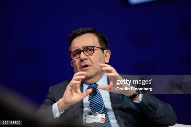 Ildefonso Guajardo Villarreal, Mexico's secretary of economy, speaks during the World Economic Forum on Latin America in Sao Paulo, Brazil, on...