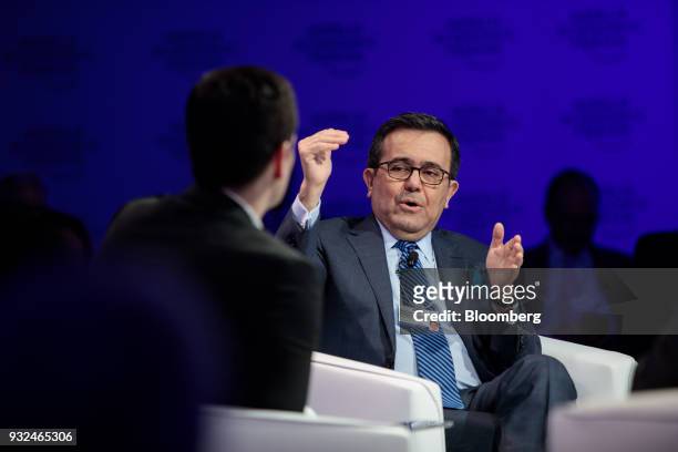 Ildefonso Guajardo Villarreal, Mexico's secretary of economy, speaks during the World Economic Forum on Latin America in Sao Paulo, Brazil, on...