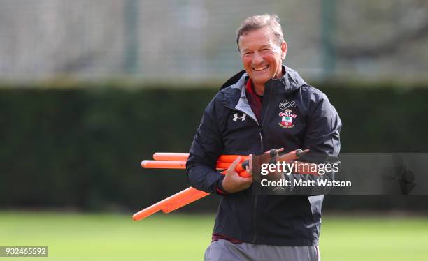 Eddie Niedzwiecki during a Southampton FC training session at the Staplewood Campus on March 15, 2018 in Southampton, England.