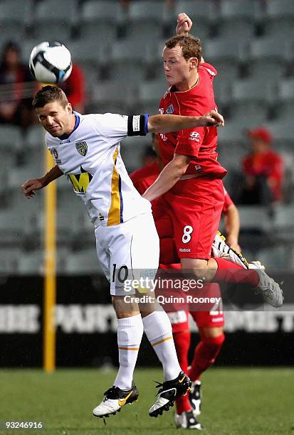 Jason Culina of the Gold Coast heads the ball during the round 15 A-League match between Adelaide United and Gold Coast United at Hindmarsh Stadium...