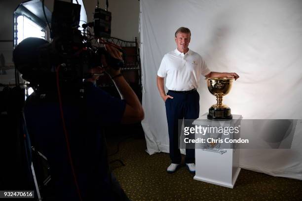 Ernie Els of South Africa is named captain for the International team for the 2019 President's Cup in Melbourne, Australia prior to the Arnold Palmer...