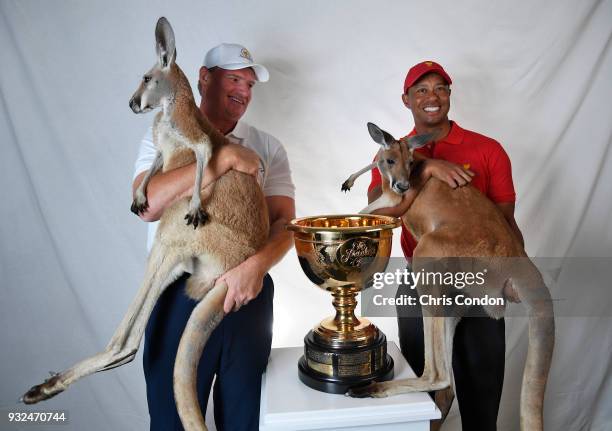 Ernie Els of South Africa and Tiger Woods of the United States are named captains for the 2019 President's Cup in Melbourne, Australia prior to the...