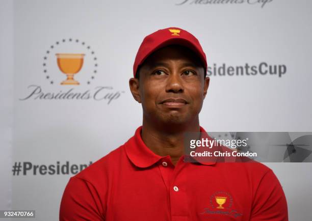 Tiger Woods is named captain for the United States team for the 2019 President's Cup in Melbourne, Australia prior to the Arnold Palmer Invitational...