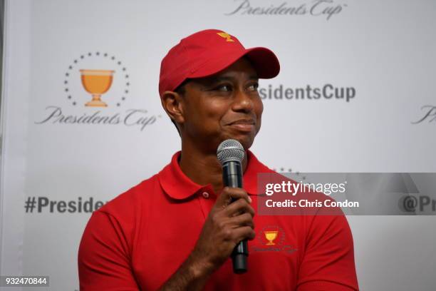 Tiger Woods is named captain for the United States team for the 2019 President's Cup in Melbourne, Australia prior to the Arnold Palmer Invitational...