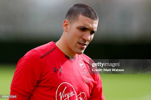 Oriol Romeu during a Southampton FC training session at the Staplewood Campus on March 15, 2018 in Southampton, England.