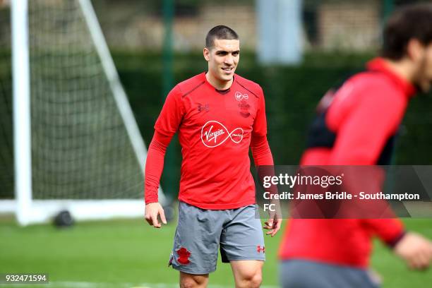 Oriol Romeu during a Southampton FC first team training session at Staplewood Complex on March 15, 2018 in Southampton, England.