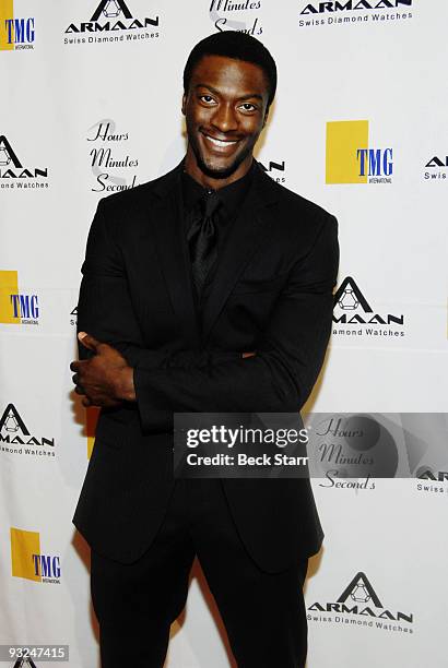 Actor Aldis Hodge arrives to the Armaan Diamond Watch Party on November 19, 2009 in Beverly Hills, California.