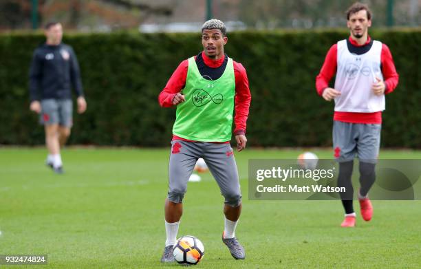 Mario Lemina during a Southampton FC training session at the Staplewood Campus on March 15, 2018 in Southampton, England.