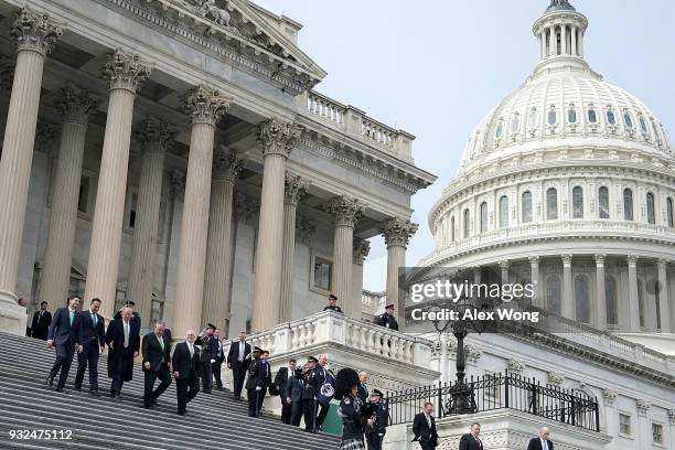 Speaker of the House Rep. Paul Ryan , Irish Taoiseach Leo Varadkar , President Donald Trump, U.S. Vice President Mike Pence, and U.S. Rep. Peter King...