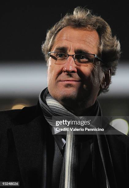 Sweden head coach Erik Hamren looks during the international friendly match between Italy and Sweden at Dino Manuzzi Stadium on November 18, 2009 in...