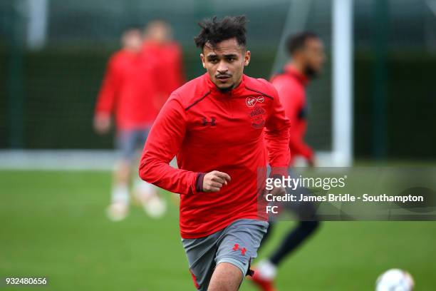 Sofiane Boufal during a Southampton FC first team training session at Staplewood Complex on March 15, 2018 in Southampton, England.