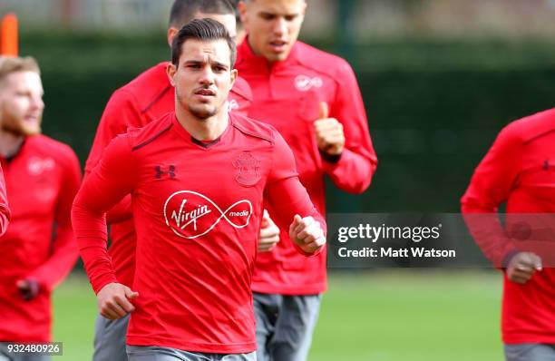 Cedric during a Southampton FC training session at the Staplewood Campus on March 15, 2018 in Southampton, England.