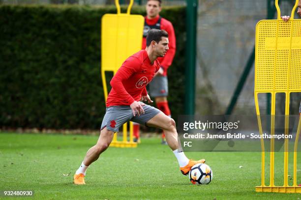 Cedric during a Southampton FC first team training session at Staplewood Complex on March 15, 2018 in Southampton, England.