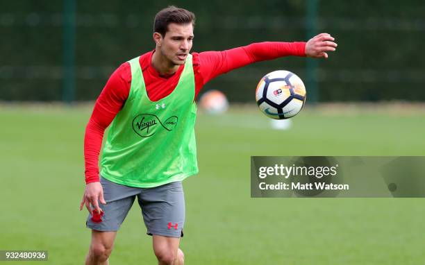 Cedric during a Southampton FC training session at the Staplewood Campus on March 15, 2018 in Southampton, England.