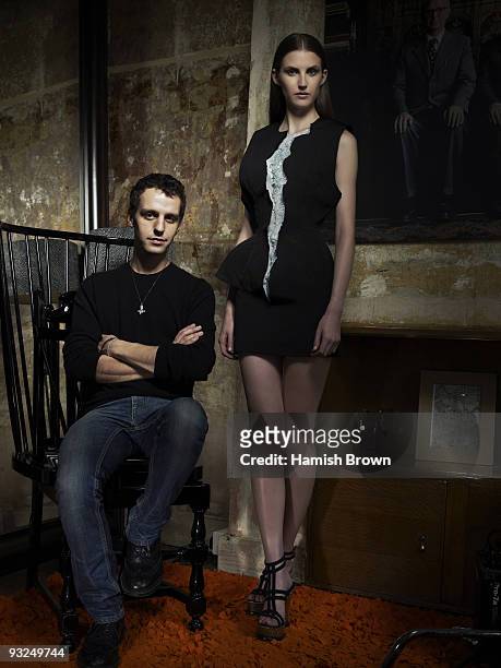 Fashion designer Marios Schwab poses for a portrait shoot in London on August 20, 2009.