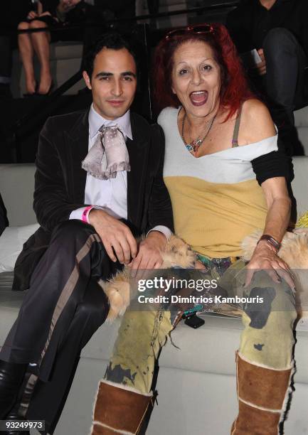 Zac Posen and Patricia Field attend the 2009 Victoria's Secret fashion show at The Armory on November 19, 2009 in New York City.