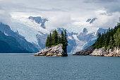 Islands and glaciers in the Kenai Fjords National Park