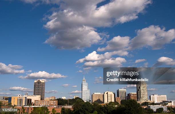 raleigh north carolina city skyline - raleigh north carolina stock pictures, royalty-free photos & images