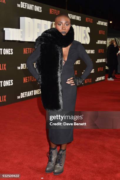 Laura Mvula attends a special screening of "The Defiant Ones" at the Ritzy Picturehouse Brixton on March 15, 2018 in London, United Kingdom.