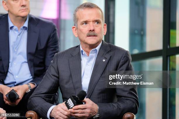 Retired Canadian astronaut Chris Hadfield discusses the TV series "One Strange Rock" at Build Studio on March 15, 2018 in New York City.