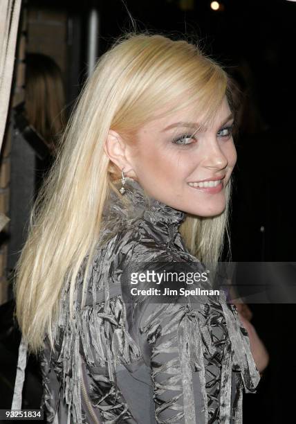 Model Jessica Stam attends The Cinema Society & D&G screening of "The Twilight Saga: New Moon" at Landmark's Sunshine Cinema on November 19, 2009 in...