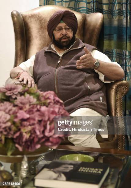 Punjab Chief Minister Captain Amarinder Singh during an interview at his residence on March 14, 2018 in Chandigarh, India.