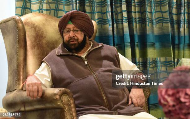 Punjab Chief Minister Captain Amarinder Singh during an interview at his residence on March 14, 2018 in Chandigarh, India.