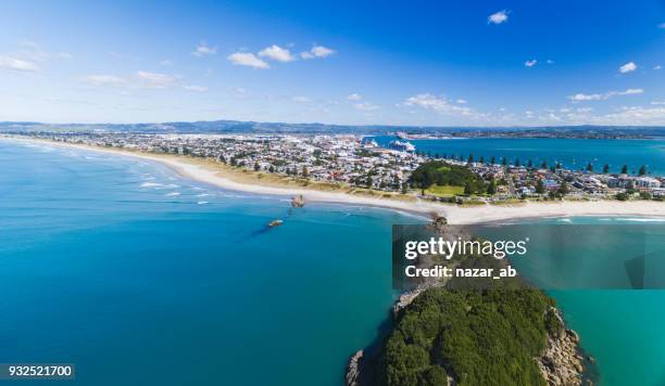 overlooking towards tauranga, new zealand. - tauranga stock pictures, royalty-free photos & images