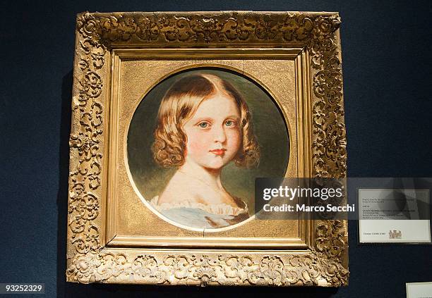 Franz Xavier Winterhalter Portrait of Princess Louise pictured before being auctioned at Christie's on November 20, 2009 in London, England....
