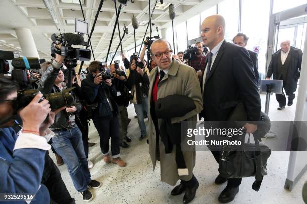 Lawyers for Laura Smet - Herve Temime and Emmanuel Ravanas arrive at a courtroom in Nanterre on March 15 where the two older children of iconic...