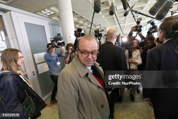 Lawyers for Laura Smet - Herve Temime and Emmanuel Ravanas arrive at a courtroom in Nanterre on March 15 where the two older children of iconic...