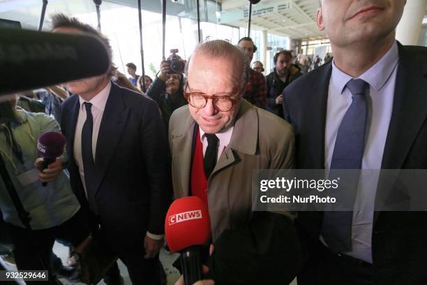 Lawyers for Laura Smet Pierre-Olivier Sur, Herve Temime and Emmanuel Ravanas arrive at a courtroom in Nanterre on March 15 where the two older...