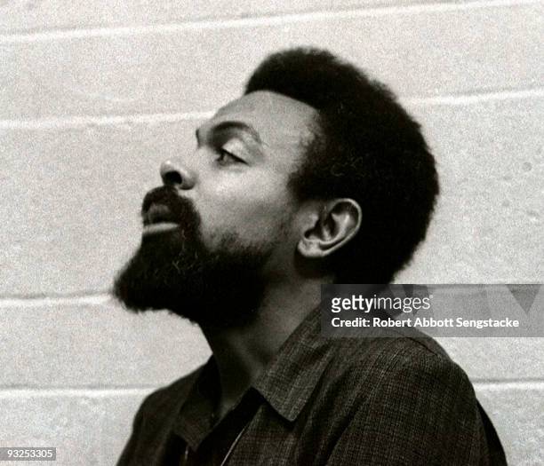 Portrait of the poet Amiri Baraka, formerly known as LeRoi Jones, in profile, Pittsburgh, PA, 1971.