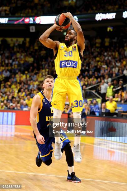 Norris Cole, #30 of Maccabi Fox Tel Aviv in action during the 2017/2018 Turkish Airlines EuroLeague Regular Season Round 26 game between Maccabi Fox...