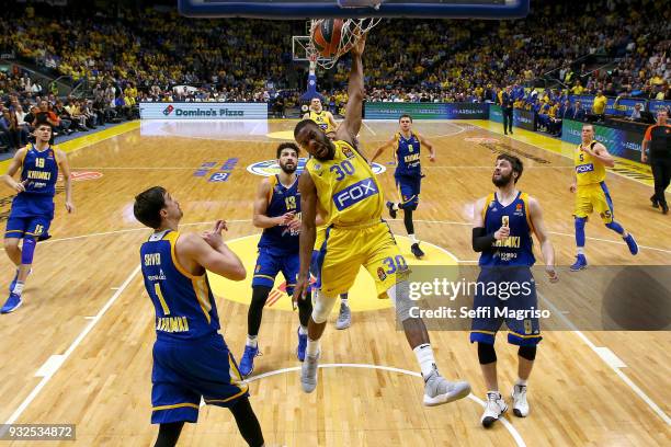 Norris Cole, #30 of Maccabi Fox Tel Aviv in action during the 2017/2018 Turkish Airlines EuroLeague Regular Season Round 26 game between Maccabi Fox...