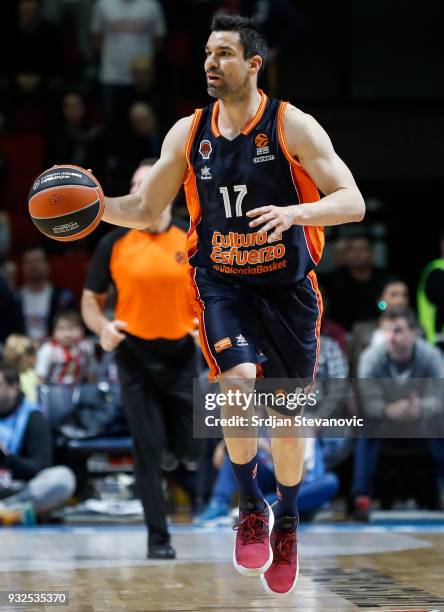 Rafa Martinez of Valencia in action during the 2017/2018 Turkish Airlines EuroLeague Regular Season game between Crvena Zvezda mts Belgrade and...