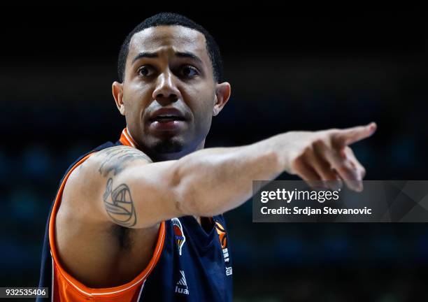 Erick Green of Valencia reacts during the 2017/2018 Turkish Airlines EuroLeague Regular Season game between Crvena Zvezda mts Belgrade and Valencia...