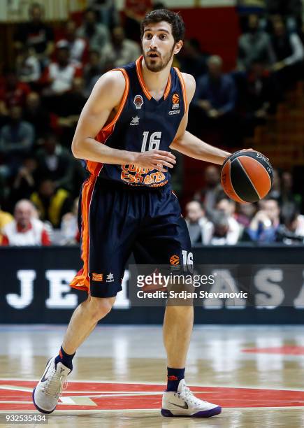 Guillem Vives of Valencia in action during the 2017/2018 Turkish Airlines EuroLeague Regular Season game between Crvena Zvezda mts Belgrade and...