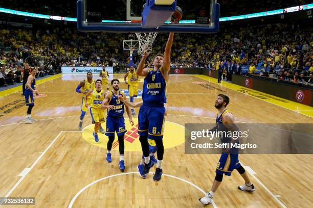 Egor Vyaltsev, #6 of Khimki Moscow Region in action during the 2017/2018 Turkish Airlines EuroLeague Regular Season Round 26 game between Maccabi Fox...