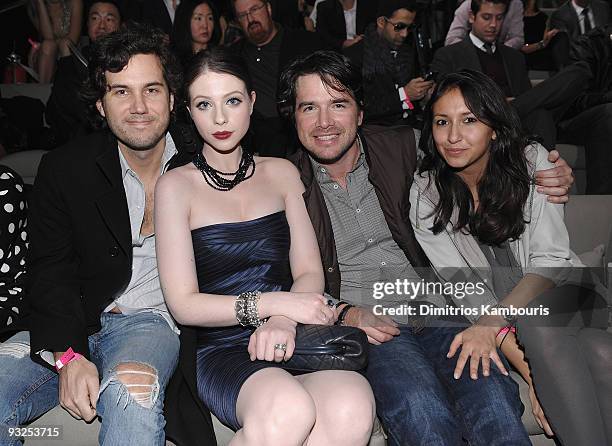 Scott Sartiano, Michelle Trachtenberg and Matthew Settle attend the 2009 Victoria's Secret fashion show at The Armory on November 19, 2009 in New...