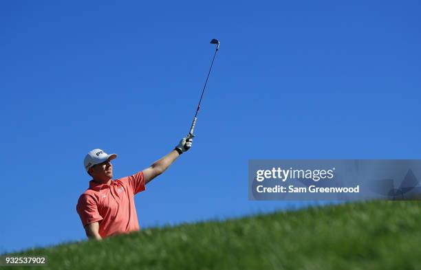 Martin Piller plays his shot from the 14th tee during the first round at the Arnold Palmer Invitational Presented By MasterCard at Bay Hill Club and...