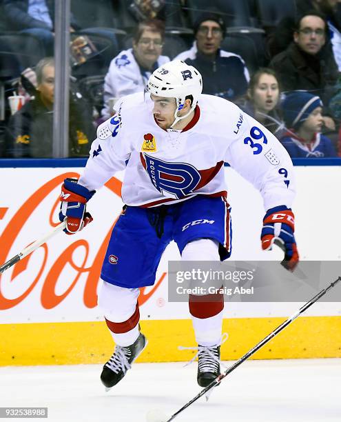 Jordan Boucher of the Laval Rocket skates against the Toronto Marlies during AHL game action on March 12, 2018 at Air Canada Centre in Toronto,...