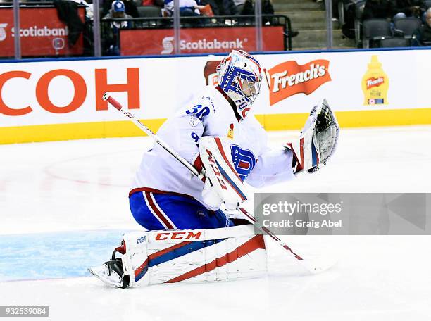 Zachary Fucale of the Laval Rocket skates against the Toronto Marlies during AHL game action on March 12, 2018 at Air Canada Centre in Toronto,...