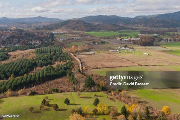 oregon willamette valley aerials - v1 - willamette valley stock pictures, royalty-free photos & images