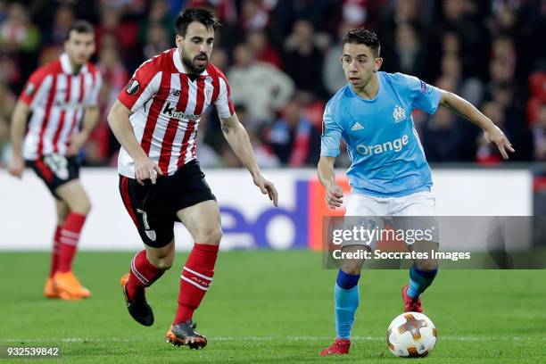 Benat of Athletic Bilbao, Maxime Lopez of Olympique Marseille during the UEFA Europa League match between Athletic de Bilbao v Olympique Marseille at...