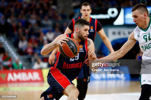 Patricio Garino, #29 of Baskonia Vitoria Gasteiz in action during the 2017/2018 Turkish Airlines EuroLeague Regular Season Round 26 game between...