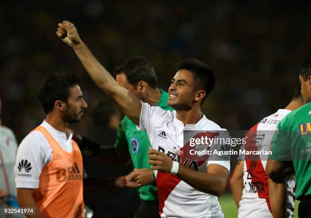 Gonzalo Martinez of River Plate celebrates after scoring the first goal of his team during the Supercopa Argentina 2018 between River Plate and Boca...